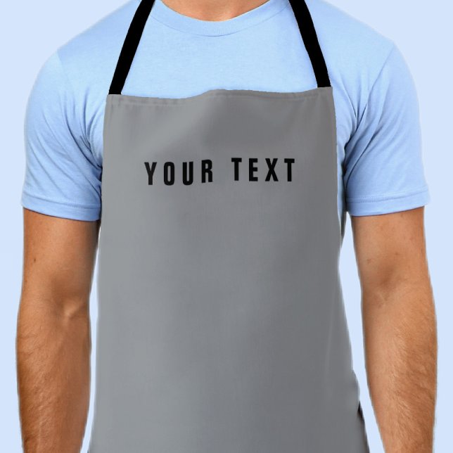 Delantal Nombre moderno y elegante | Gris y negro (Subido por el creador)