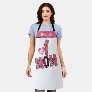Delantal Nombre personal Mamá Número Uno Chef Baker Gift