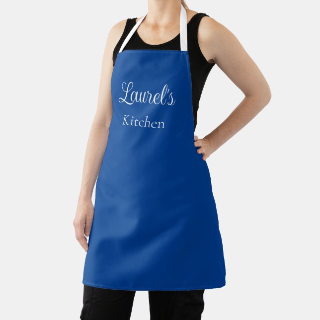 Delantal Nombre personalizado Apron azul profundo (in situ)