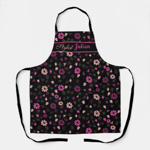 Delantal Nombre personalizado Apron Floral Stylist personal