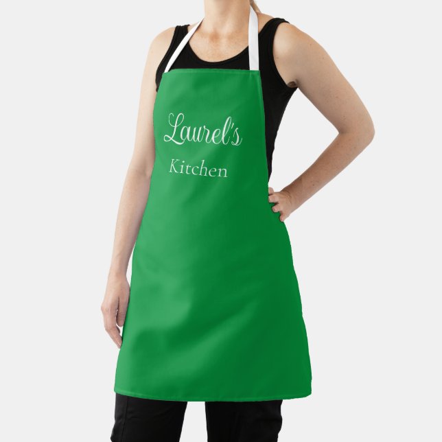 Delantal Nombre personalizado Apron verde (in situ)