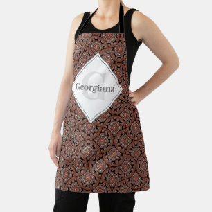 Delantal Nombre personalizado Art Deco Safari Sunset Boho M