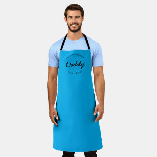 Delantal Nombre personalizado azul cian año maestro Baker D
