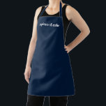Delantal Nombre personalizado azul marino monograma elegant<br><div class="desc">Personalizar Nombre texto monograma minimalista elegante azul marino azul marino Personalizar Apron,  personalizable con nombre,  cita,  frase o texto Excelente para cocineros,  chefs,  cerámica,  cerámica,  artesanía,  trabajo,  cocina,  horneado,  barbacoa,  parrilla y también negocios y tiendas,  etc</div>