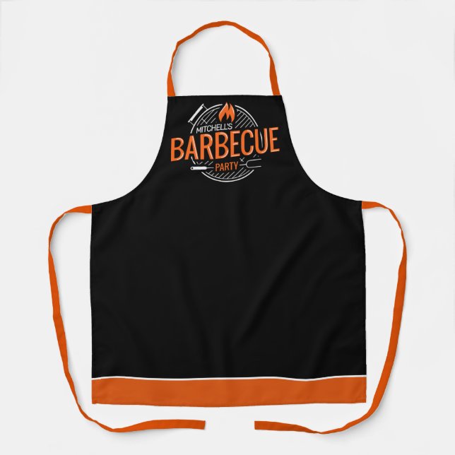 Delantal NOMBRE personalizado Barbeque Grill Fiesta Familia (Anverso)