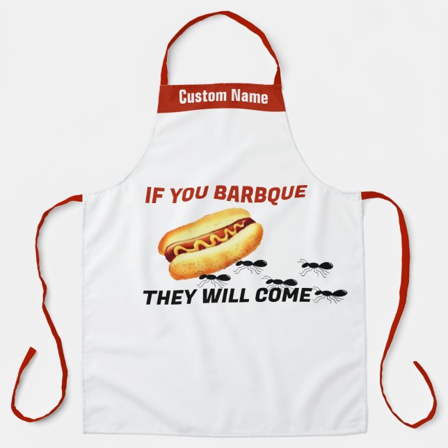 Delantal Nombre Personalizado BBQ Apron Si Usted BBQ Van A  (Anverso)