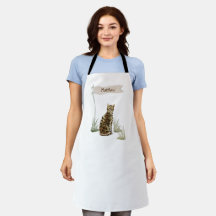 Nombre personalizado Bengal Cat Mascota Apron