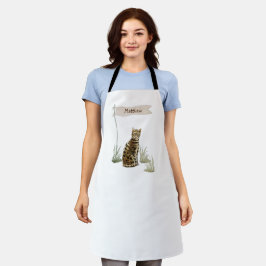 Delantal Nombre personalizado Bengal Cat Mascota Apron