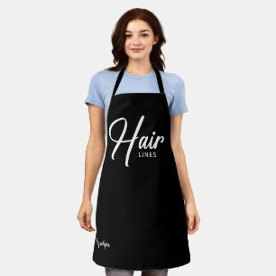 Delantal Nombre personalizado Black Hairstylist Apron
