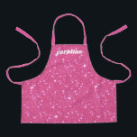 Delantal Nombre Personalizado Brillo Purpurina Rosa Calient<br><div class="desc">Delantal Nombre Personalizado Brillo Purpurina Rosa Caliente Retro</div>