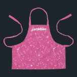 Delantal Nombre Personalizado Brillo Purpurina Rosa Calient<br><div class="desc">Delantal Nombre Personalizado Brillo Purpurina Rosa Caliente Retro</div>