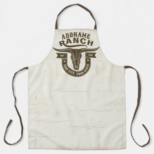 Delantal NOMBRE Personalizado Bull Steer Skull Western Ranc