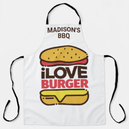 Delantal Nombre personalizado Burger Lover apron