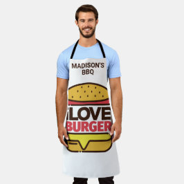 Delantal Nombre personalizado Burger Lover apron