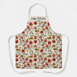 Delantal Nombre personalizado Calabazas otoñales, alcornoqu