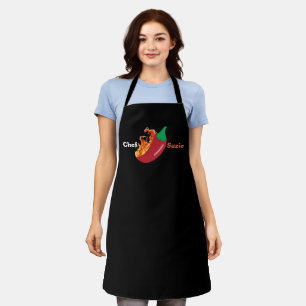 Delantal Nombre personalizado Chef Apron   Smoking Hot Chil