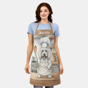 Delantal Nombre Personalizado Chef Caniche Cocinando