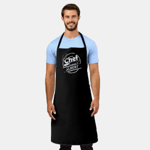 Delantal Nombre personalizado Chef negro