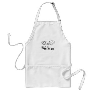 Delantal Nombre personalizado Cocina de la chef con guión m