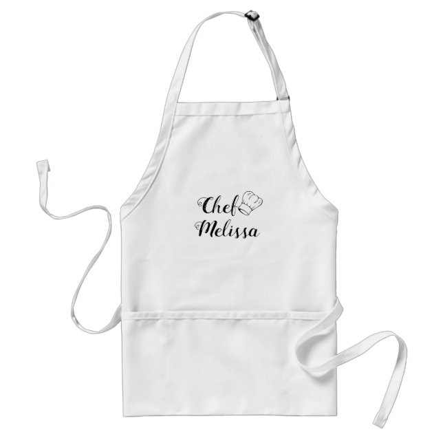 Delantal Nombre personalizado Cocina de la chef con guión m (Frente)