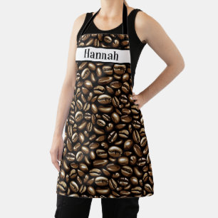 Delantal Nombre personalizado Coffee Bean Barista