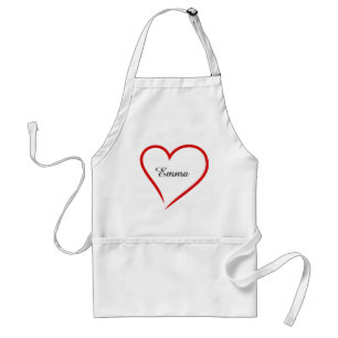 Delantal Nombre personalizado con corazón: regalo perfecto
