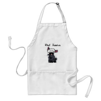 Delantal Nombre personalizado Conejo negro Chef Apron