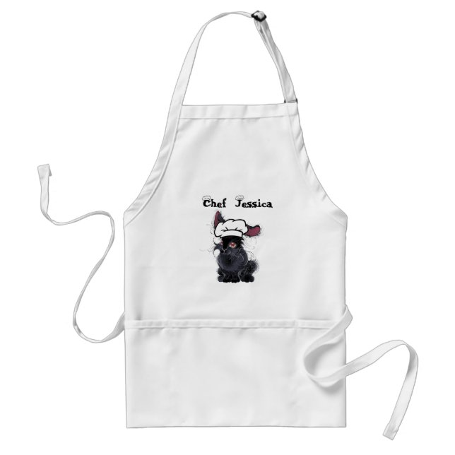 Delantal Nombre personalizado Conejo negro Chef Apron (Frente)