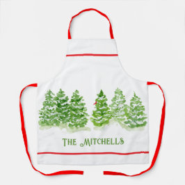 Delantal NOMBRE PERSONALIZADO DE Árboles de Invierno pintad