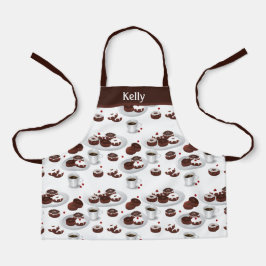 Delantal Nombre personalizado de Donut Baker Kids Apron