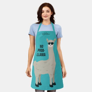 Delantal Nombre personalizado de Guay Llama y protector de