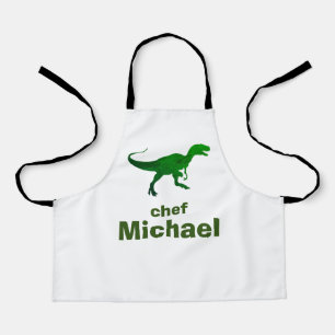 Delantal Nombre personalizado de la impresión de dinosaurio