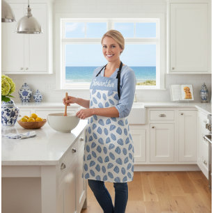 Delantal Nombre personalizado de las cáscaras de mar pintad