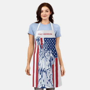 Delantal nombre personalizado de Liberty de Estados Unidos
