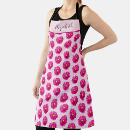 Delantal Nombre personalizado de los dias rosados calientes