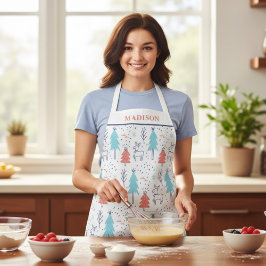 Delantal Nombre personalizado de los Navidades modernos de 