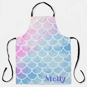 Delantal Nombre personalizado de Mermaid