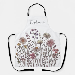 Delantal Nombre personalizado de moda Flor de agua acuática