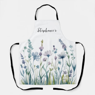 Delantal Nombre personalizado de moda Flor de agua acuática