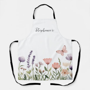 Delantal Nombre personalizado de moda Flor de agua acuática