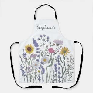 Delantal Nombre personalizado de moda Flor de agua acuática