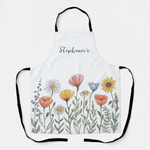 Delantal Nombre personalizado de moda Flor de agua acuática