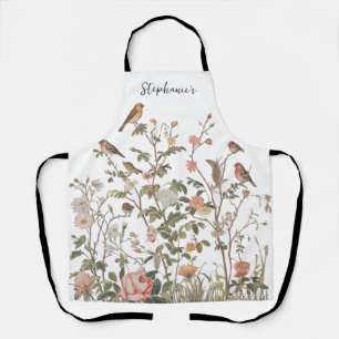 Delantal Nombre personalizado de moda flores silvestres y a