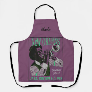 Delantal Nombre personalizado de New Orleans Music