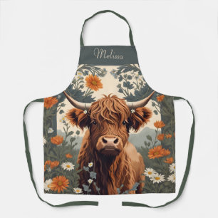 Delantal Nombre personalizado de vaca de montaña de época