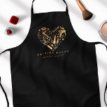 Delantal Nombre personalizado del estilista del corazón del<br><div class="desc">Copper Salon Heart Stylist Nombre Personalizado Apron</div>