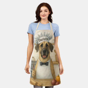 Delantal Nombre Personalizado Divertido Gran Danés Perro Ch