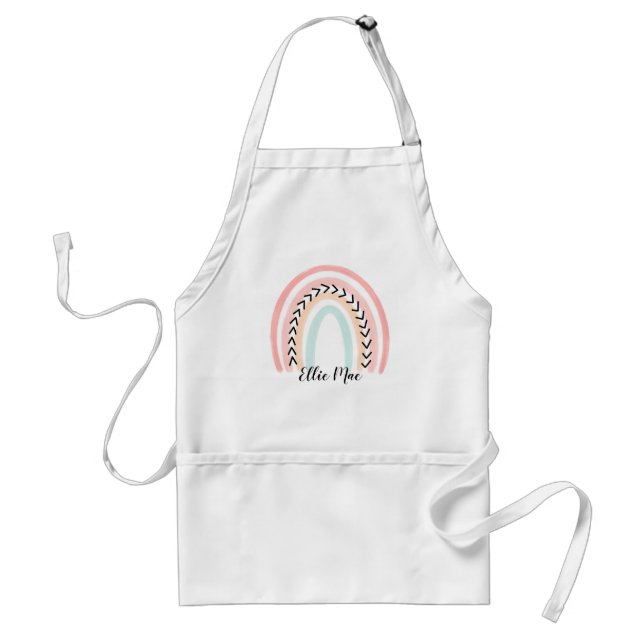 Delantal Nombre personalizado Doodle Colores de pasteles de (Frente)