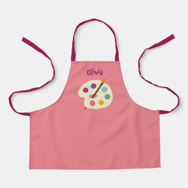 Delantal NOMBRE personalizado Escuela de arte Artista Apron (Anverso)