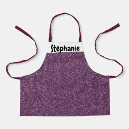 Delantal Nombre personalizado exclusivo para niños morados 